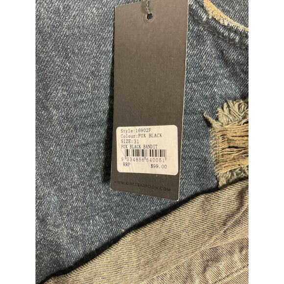 One Teaspoon Black Fox Bandit Dark Wash Denim Shorts NWT Size 31 - Picture 4 of 9